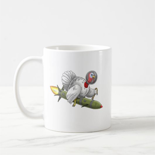Erntedankfest-Raketen-Feuertruthahn Kaffeetasse (Links)