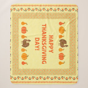 Erntedankfest: Retro Stickerei-Kartendesign. Sherpadecke