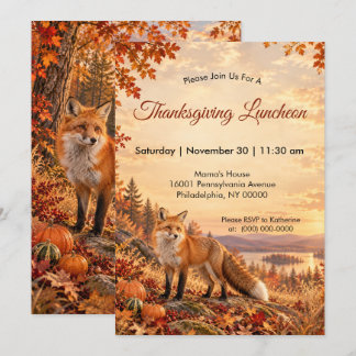 Erntedankfest Rotfuchs Eleganter Herbstwald Einladung