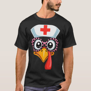 Erntedankfest-Schrubben Lustiges Truthahngesicht K T-Shirt