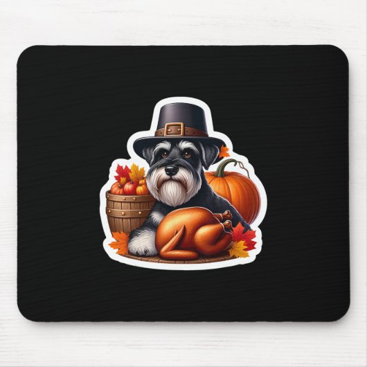 Erntedankfest Standard Schnauzer Hundebesitzer Mut Mousepad (Vorne)
