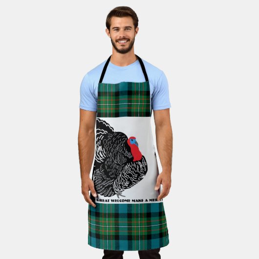 Erntedankfest-Tartan-Puten-Schürze Schürze (Getragen)