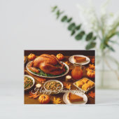 Erntedankfest-Tisch-Postkarte Feiertagspostkarte (Stehend Vorderseite)