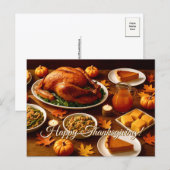 Erntedankfest-Tisch-Postkarte Feiertagspostkarte (Vorne/Hinten)