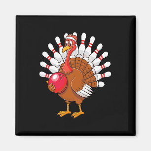 Erntedankfest Truthahn Bowling Pin Matching Team Magnet