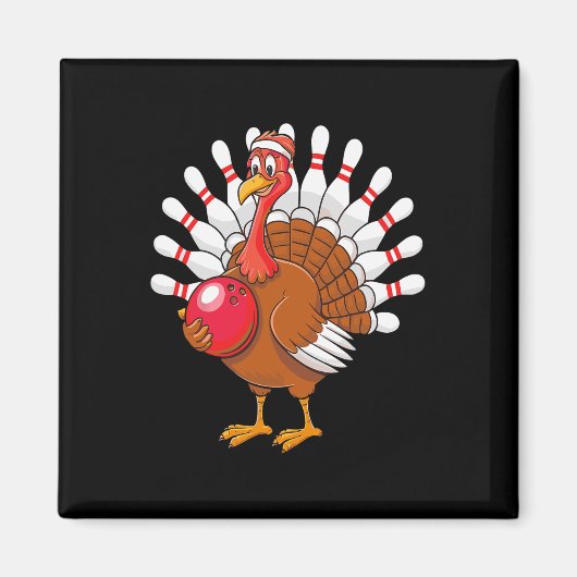 Erntedankfest Truthahn Bowling Pin Matching Team Magnet (Vorne)