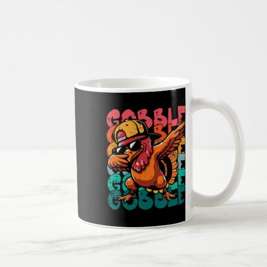 Erntedankfest Truthahn Dab Gobble Lustiger Kleinki Kaffeetasse (Rechts)