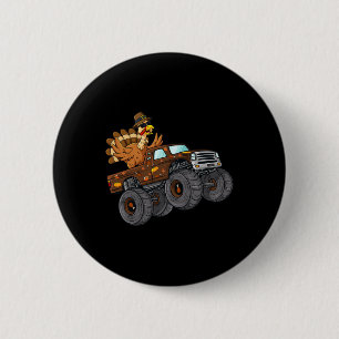 Erntedankfest Truthahn fährt Monstertruck Jungen K Button