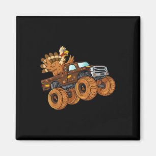 Erntedankfest Truthahn fährt Monstertruck Jungen K Magnet