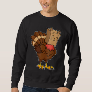 Erntedankfest Truthahn Falsche Katze Miauen Katze Sweatshirt