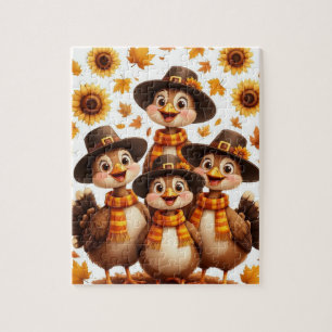 Erntedankfest Truthahn Familienpuzzle – Süßes Herb Puzzle