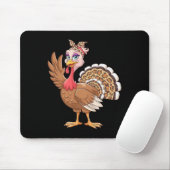 Erntedankfest Truthahn Frauen Mädchen Leopard Herb Mousepad (Mit Mouse)