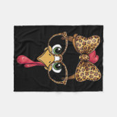 Erntedankfest Truthahn Gesicht Leopard Gles Frauen Fleecedecke (Vorderseite (Horizontal))