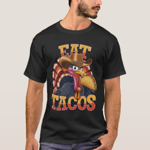 Erntedankfest Truthahn isst Tacos  Lustiger Mexika T-Shirt
