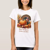 Erntedankfest Truthahn Kürbis Herbstmode  T-Shirt (Vorderseite)