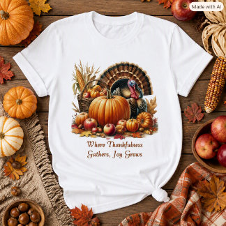 Erntedankfest Truthahn Kürbis Herbstmode T-Shirt