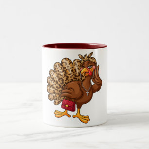 Erntedankfest Truthahn Leopard Herbst Tasse Coquet