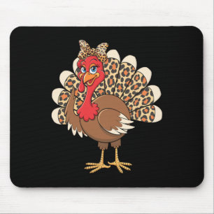 Erntedankfest Truthahn Mädchen Herbst Tier Kunst Mousepad