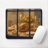 Erntedankfest Truthahn Mahlzeit im Fenster Mousepad (Mit Mouse)