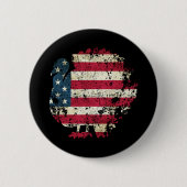 Erntedankfest Truthahn mit amerikanischer Flagge Button (Vorderseite)
