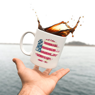 Erntedankfest Truthahn mit amerikanischer Flagge Kaffeetasse
