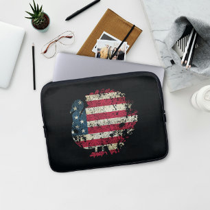 Erntedankfest Truthahn mit amerikanischer Flagge Laptopschutzhülle