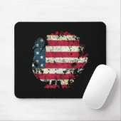 Erntedankfest Truthahn mit amerikanischer Flagge Mousepad (Mit Mouse)