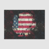 Erntedankfest Truthahn mit amerikanischer Flagge Seidenpapier (Vorderseite)