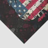 Erntedankfest Truthahn mit amerikanischer Flagge Seidenpapier (Ausschnitt)