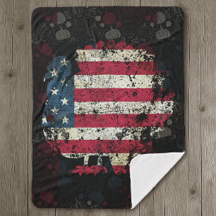 Erntedankfest Truthahn mit amerikanischer Flagge Sherpadecke