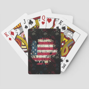 Erntedankfest Truthahn mit amerikanischer Flagge Spielkarten