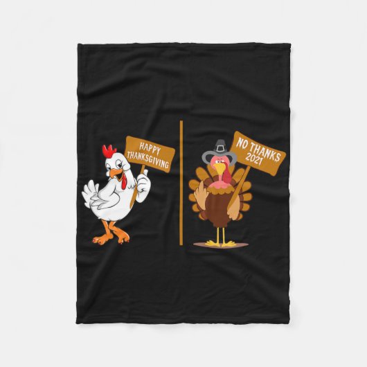 Erntedankfest Truthahn Nein Danke Grumpy Halloween Fleecedecke (Vorderseite)