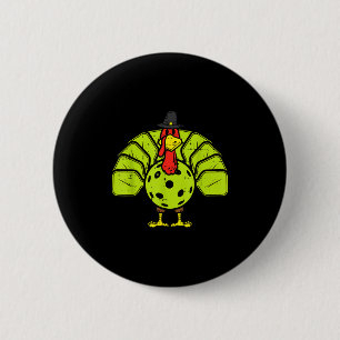 Erntedankfest Truthahn Pickleball Männer Button