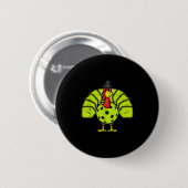 Erntedankfest Truthahn Pickleball Männer Button (Vorne & Hinten)