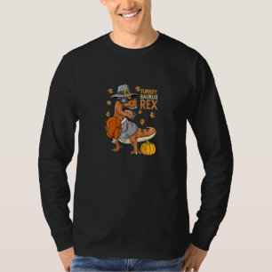 Erntedankfest Truthahn Saurus Rex Pilger Dinosauri T-Shirt