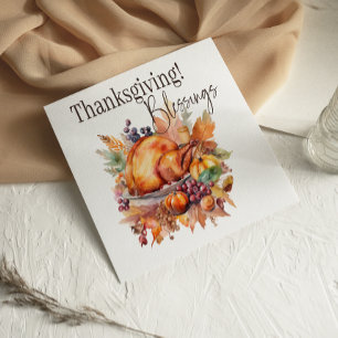 Erntedankfest Truthahn Segnungen Tisch Thanksgivin