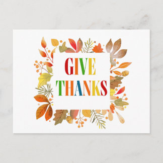 Erntedankfest, Truthahn Thanksgiving Postkarte