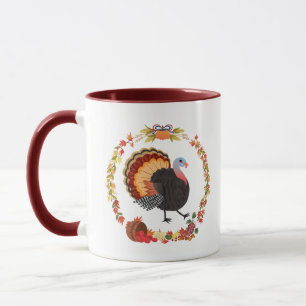 Erntedankfest Truthahn und Ernte Tasse