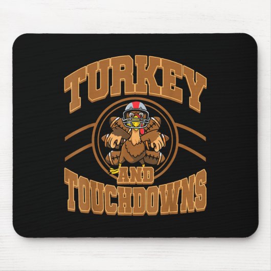 Erntedankfest Truthahn und Touchdowns Football Her Mousepad (Vorne)