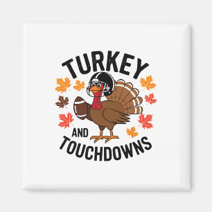 Erntedankfest Truthahn und Touchdowns Football Spi Magnet