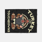 Erntedankfest Truthahn und Touchdowns Footbyll Män Fleecedecke (Vorderseite (Horizontal))