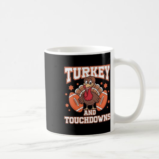 Erntedankfest Truthahn und Touchdowns Footbyll Män Kaffeetasse (Rechts)