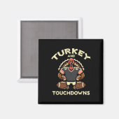 Erntedankfest Truthahn und Touchdowns Footbyll Män Magnet (Vorderseite/Rückseite)