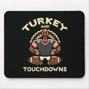 Erntedankfest Truthahn und Touchdowns Footbyll Män Mousepad