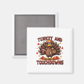 Erntedankfest Truthahn und Touchdowns Fußball Spie Magnet (Vorderseite/Rückseite)