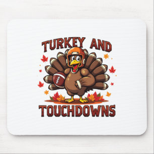 Erntedankfest Truthahn und Touchdowns Fußball Spie Mousepad