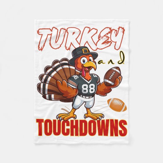 Erntedankfest Truthahn und Touchdowns Lustige Fußb Fleecedecke (Vorderseite)