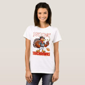 Erntedankfest Truthahn und Touchdowns Lustiger Foo T-Shirt (Vorne ganz)