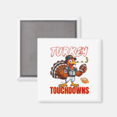 Erntedankfest Truthahn und Touchdowns Lustiger Fuß Magnet (Vorderseite/Rückseite)