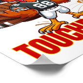 Erntedankfest Truthahn und Touchdowns Lustiges Fuß Poster (Ecke)
